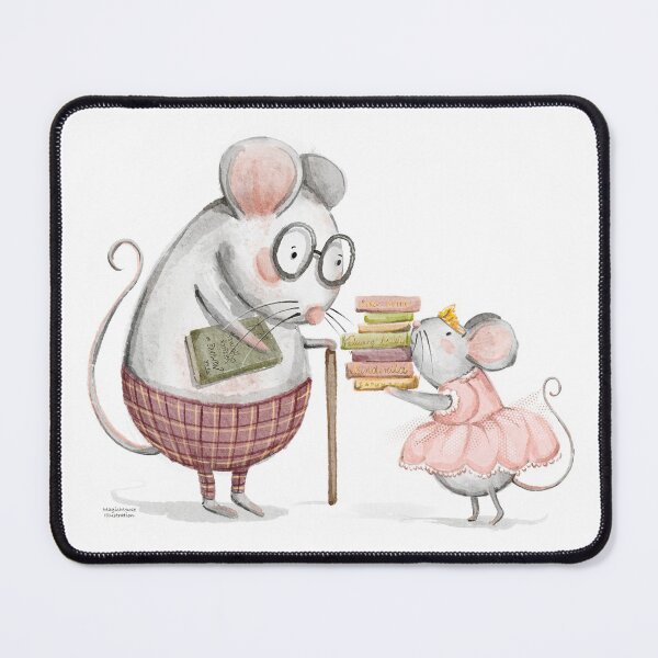 Item preview, Library day. Mice love books. White background. designed and sold by Anya Illustration Studio.
