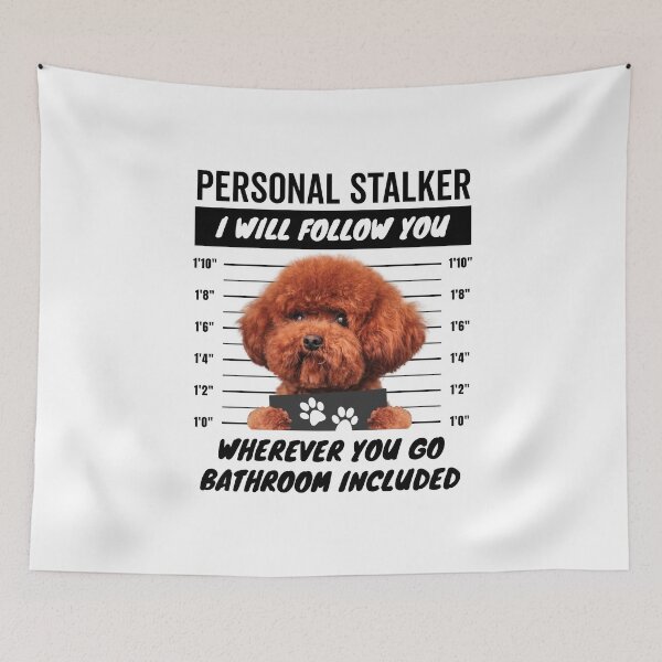 Item preview, Personal Stalker Dog – Red Miniature Poodle designed and sold by More Cute Dogs.