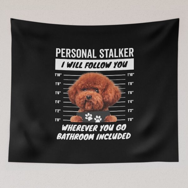 Item preview, Personal Stalker Dog – Red Miniature Poodle designed and sold by More Cute Dogs.