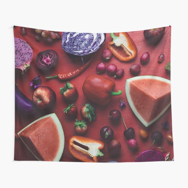 Red and purple food Tapestry