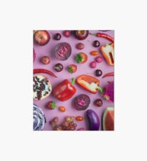 Red food on pink Art Board