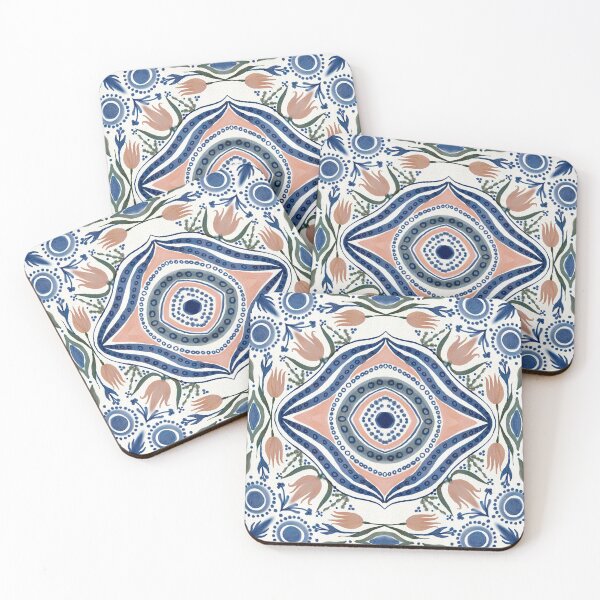 Item preview, Oriental watercolor ornament with tulps and plants designed and sold by Ienso.