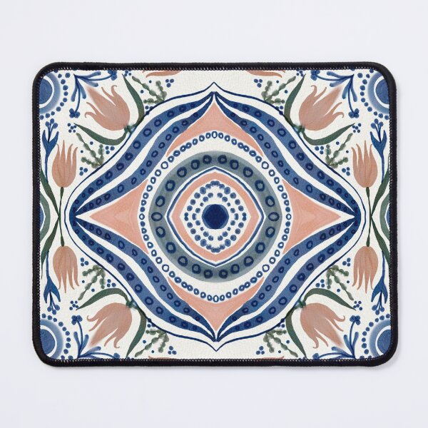 Item preview, Oriental watercolor ornament with tulps and plants designed and sold by Ienso.