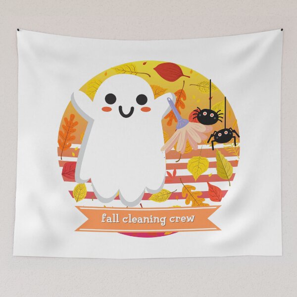 Item preview, Halloween Cute Ghost Fall Cleaning Crew designed and sold by Nathalie Aynié.