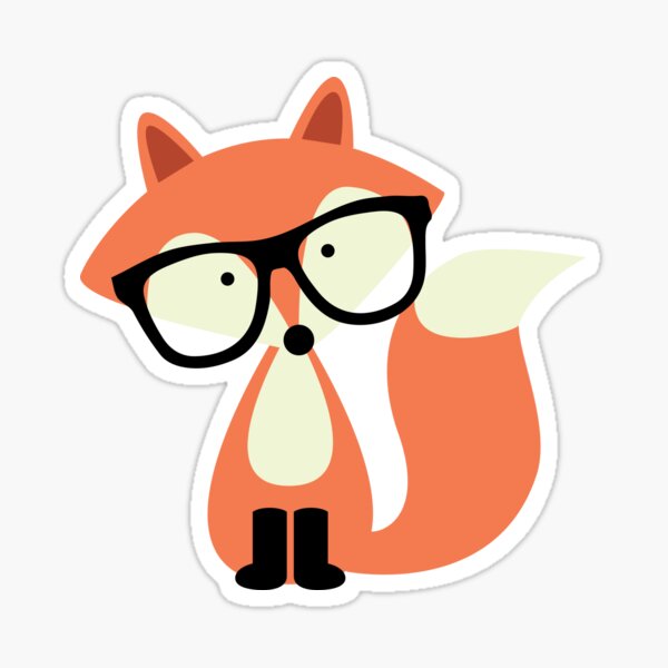 Cute Hipster Red Fox Sticker