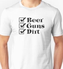 BEER GUNS DIRT Checklist Unisex T-Shirt