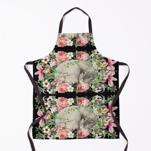 Item preview, Adorable Vintage White Sleeping Cat On A Bed Of Roses And Flowers designed and sold by TrulyEpoque.