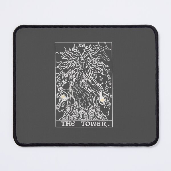 Item preview, The Tower Tarot Card Halloween Tree Of Life Goth Back Print designed and sold by NutaBaco.