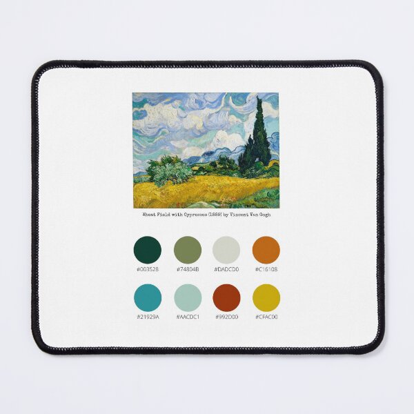 Item preview, Colour Palette of Wheat Field with Cypresses (1889) by Vincent Van Gogh designed and sold by CoffeewithAnh.