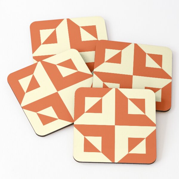 Item preview, Retro Autumn checkerboard op art, modern tile design in rust and cream designed and sold by Freewheeling.