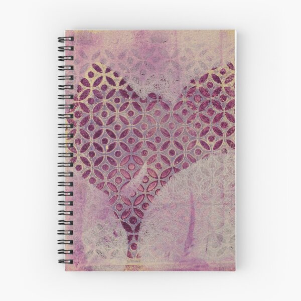 Item preview, Pink trees in the mist, moorish, abstract gelprint designed and sold by AliSullivanArt.