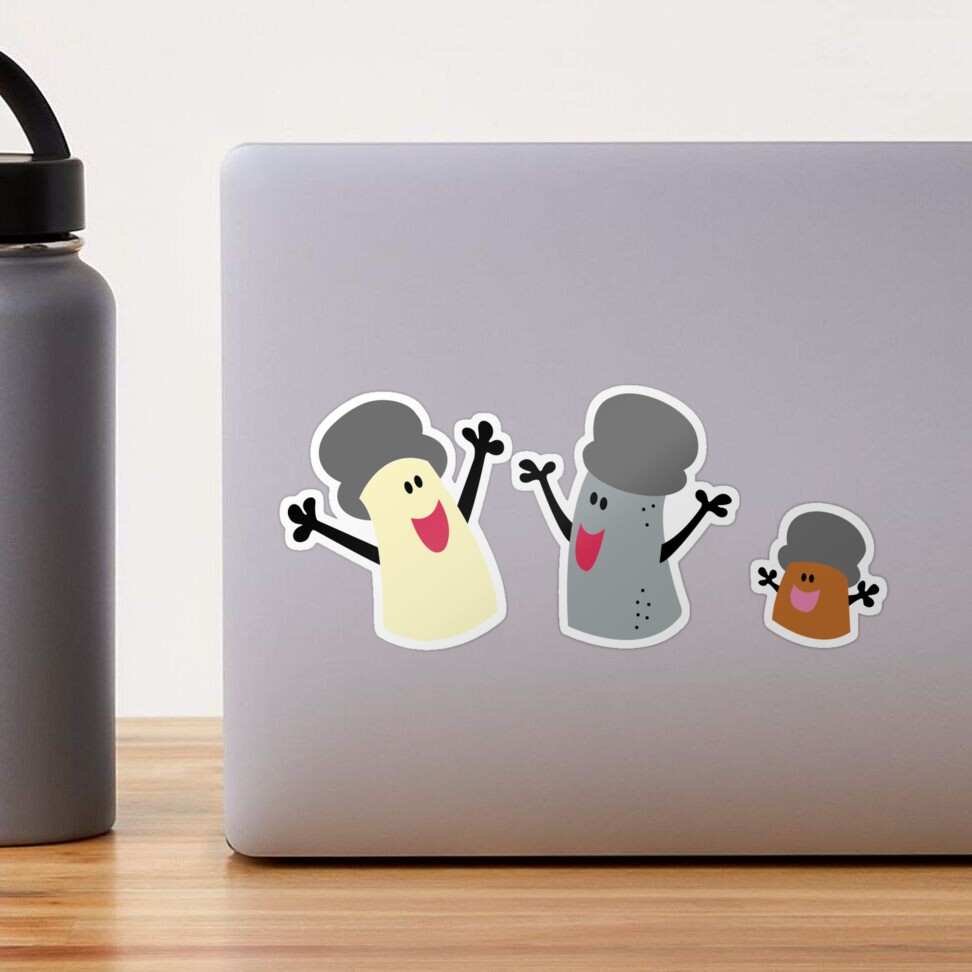 Mr Salt, Mrs Pepper and Paprika Sticker for Sale by goal-getter