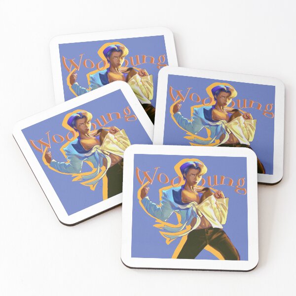 Item preview, Ateez Wooyoung dejavu fanart stickers posters t-shirts kpopfanart ateezfanart anime vintage blue yellow  designed and sold by Krystal Li.