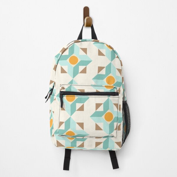 Item preview, Vintage tiled design in muted vintage colours, geometric, cottage core design designed and sold by Freewheeling.