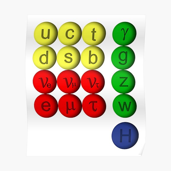 Elementary Particles Standard Model Poster