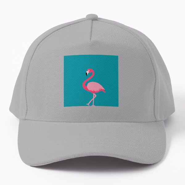 Tropical Pink Flamingo on Blue Baseball Cap