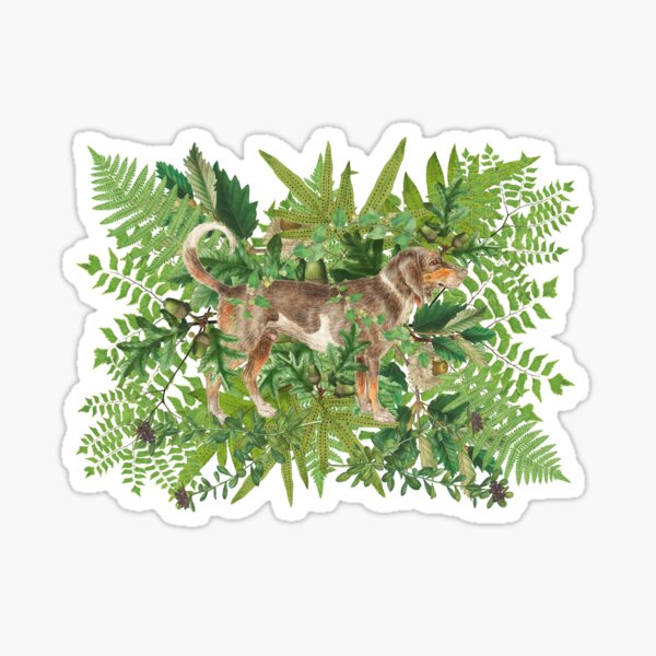 Item preview, Beagle Dog Nestled Amongst Green Forest Woodland Leaves Leafs designed and sold by TrulyEpoque.