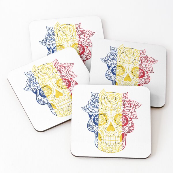 Item preview, Romanian Flag Sugar Skull Graphic Design designed and sold by adriana-holmes.