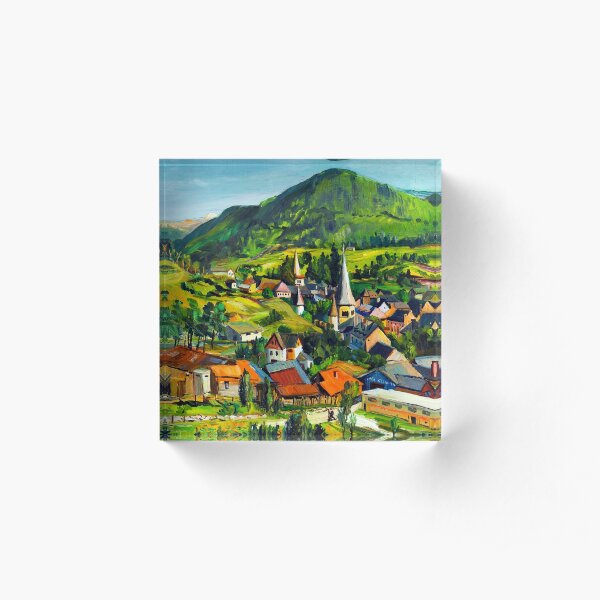Village in the mountains Acrylic Block