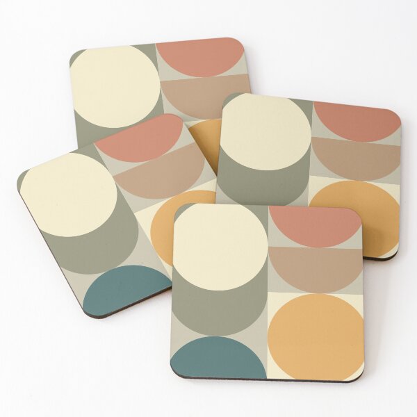 Item preview, Mid century geometric pattern in retro earthy colours designed and sold by Freewheeling.
