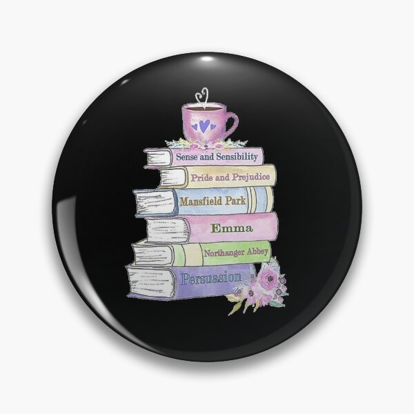 Item preview, Jane Austen Book Stack Pride and Prejudice Literary Quotes Book Club  designed and sold by TopTeeShop.