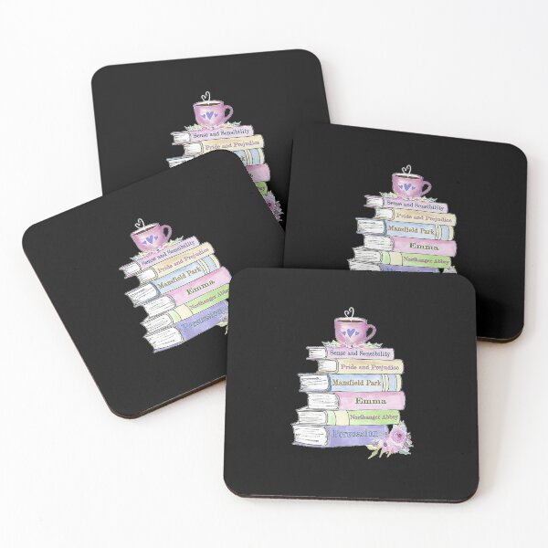 Item preview, Jane Austen Book Stack Pride and Prejudice Literary Quotes Book Club  designed and sold by TopTeeShop.