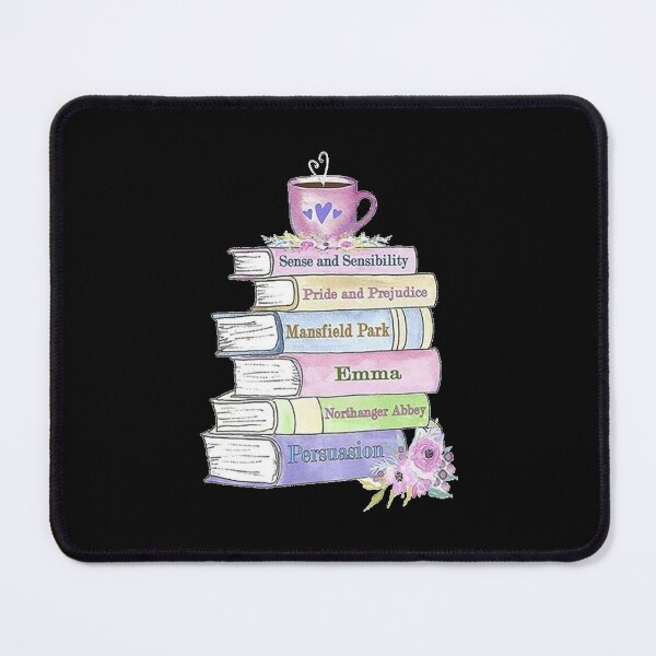 Item preview, Jane Austen Book Stack Pride and Prejudice Literary Quotes Book Club  designed and sold by TopTeeShop.
