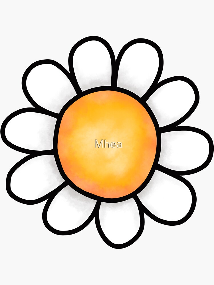 Daisy Flower Sticker By Mhea | Vinyl Sticker, Vinyl Tshirts, Stickers