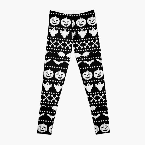 Halloween Ugly Sweater Pattern Leggings