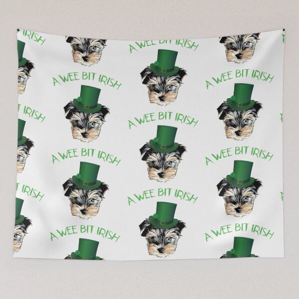 Item preview, A Wee Bit Irish Cute Yorkshire Terrier with  Leprechaun Hat designed and sold by adriana-holmes.