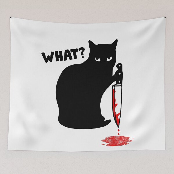 Item preview, What Murderous Cat Holding Knife Funny Halloween Costume Copy designed and sold by TheModernGeekSt.