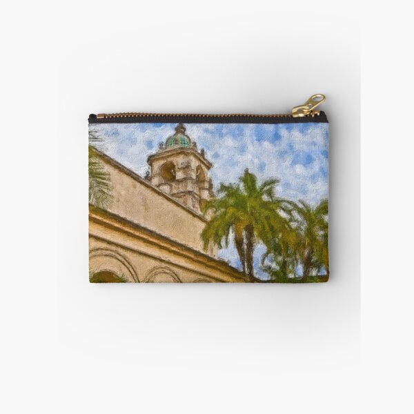 Item preview, Stylized photo of Spanish architecture and palm trees in courtyard of Casa del Prado  in Balboa Park, San Diego CA. designed and sold by NaturaLight.