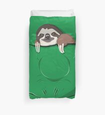 Sloth in a pocket Duvet Cover