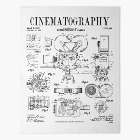Cinematography Movie Film Camera Vintage Patent Print Baby One-Piece for  Sale by GrandeDuc