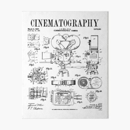 Cinematography Movie Film Reel Camera Vintage Patent Print | Poster