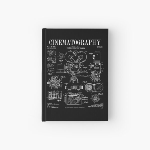 Cinematography Movie Film Camera Vintage Patent Print Hardcover Journal