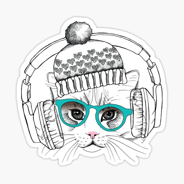 Cool Cat T-shirt Sticker