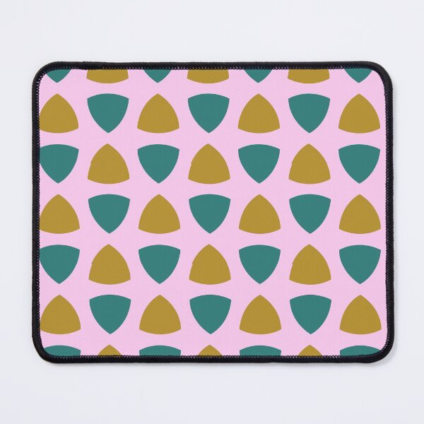 Item preview, Mustard yellow and lagoon blue triangles on cotton candy pink designed and sold by Ninaeva.