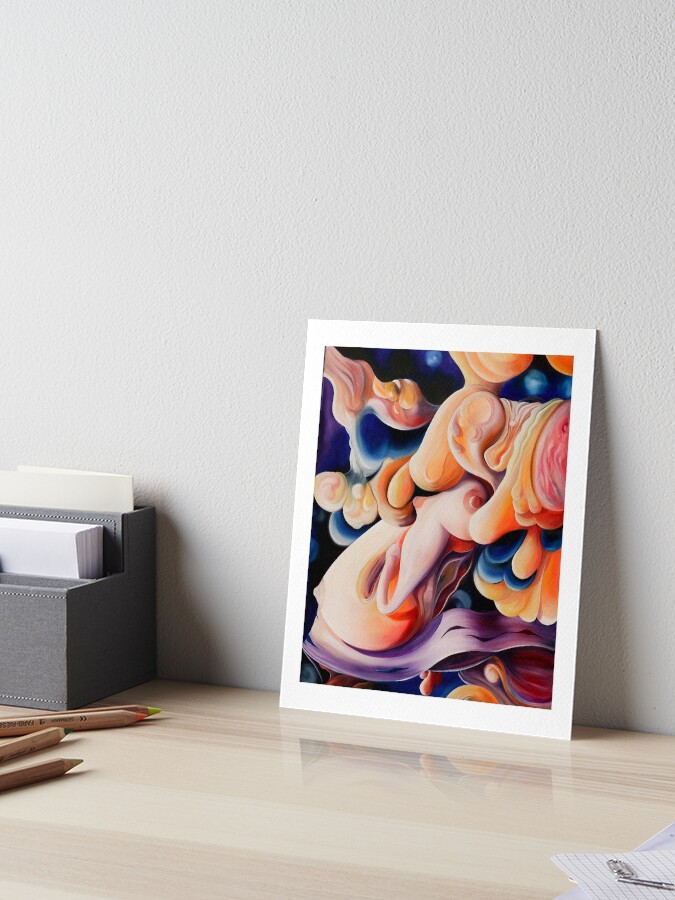 Thumbnail 1 of 2, Art Board Print, "Celebration of Procreation" - abstract expressionistic oil painting designed and sold by jknowles.