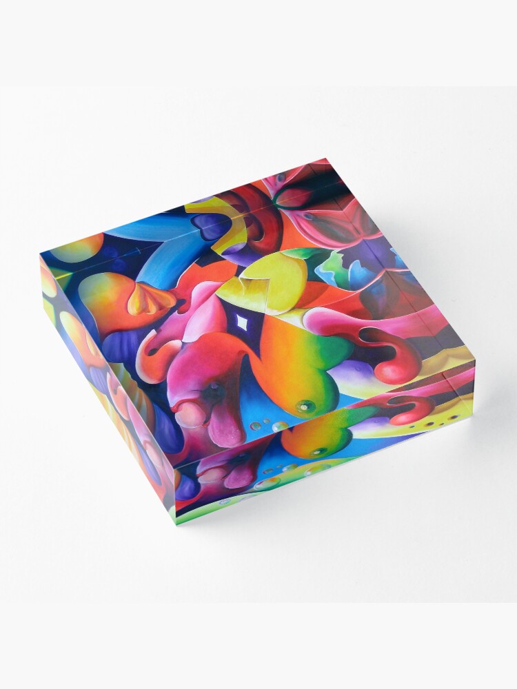 Thumbnail 3 of 5, Acrylic Block, "Preconceptions" - colorful abstract expressionistic oil painting designed and sold by jknowles.