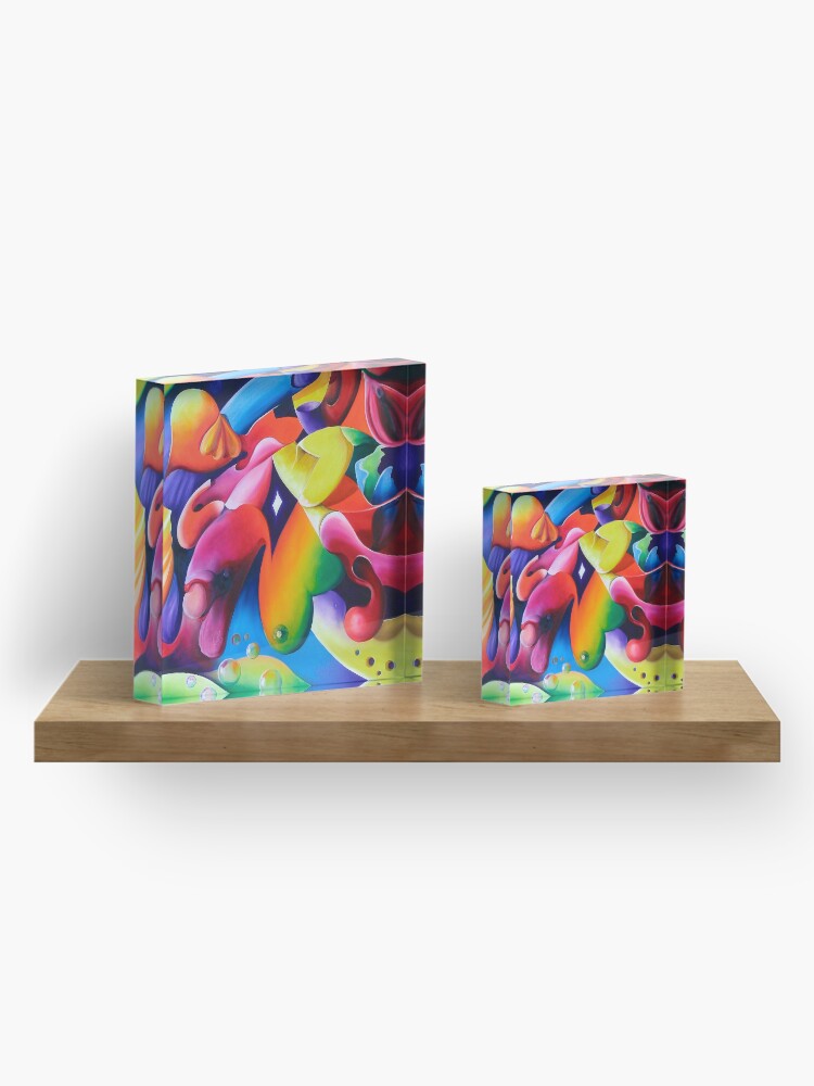 Thumbnail 4 of 5, Acrylic Block, "Preconceptions" - colorful abstract expressionistic oil painting designed and sold by jknowles.