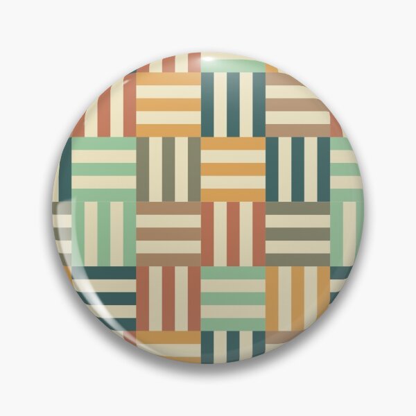 Item preview, Vintage basket weave geometric pattern in retro earthy colours designed and sold by Freewheeling.