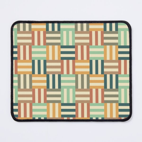 Item preview, Vintage basket weave geometric pattern in retro earthy colours designed and sold by Freewheeling.