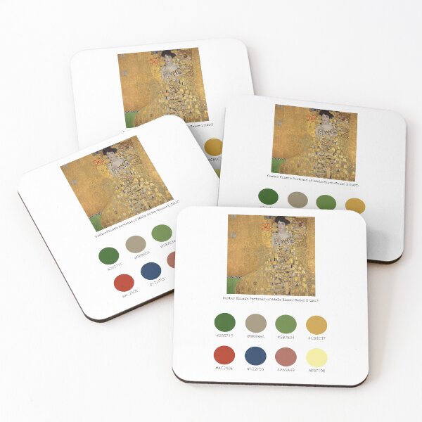 Item preview, Colour Palette of Gustav Klimt's Portrait of Adele Bloch-Bauer I (1907) designed and sold by CoffeewithAnh.
