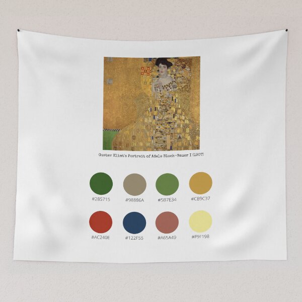 Item preview, Colour Palette of Gustav Klimt's Portrait of Adele Bloch-Bauer I (1907) designed and sold by CoffeewithAnh.