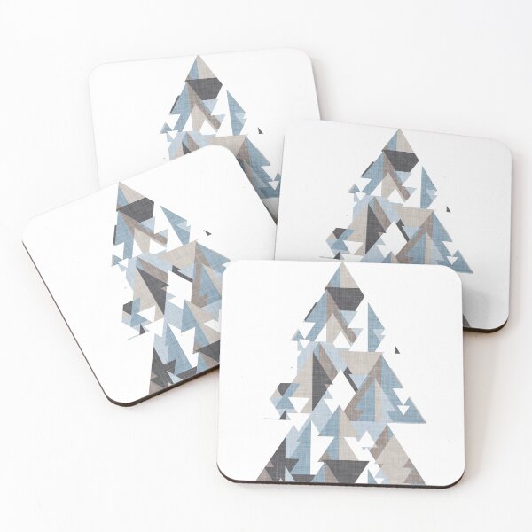 Item preview, Geo forest // pastel blue and almond frost brown and stark white geometric triangular pine trees designed and sold by SelmaCardoso.
