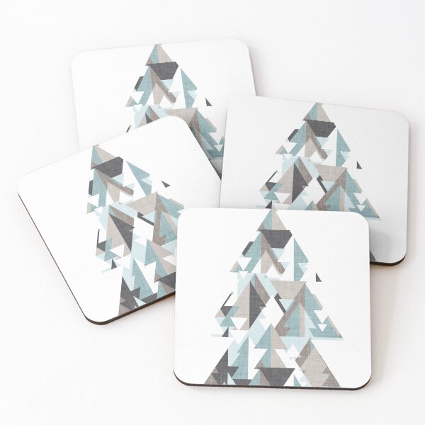 Item preview, Geo forest // duck egg and oyster green mulled wine and almond frost brown and stark white geometric triangular pine trees designed and sold by SelmaCardoso.