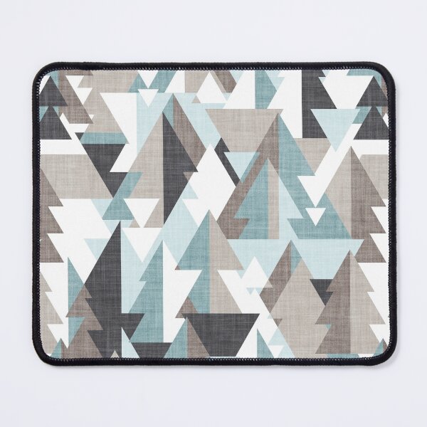 Item preview, Geo forest // duck egg and oyster green mulled wine and almond frost brown and stark white geometric triangular pine trees designed and sold by SelmaCardoso.