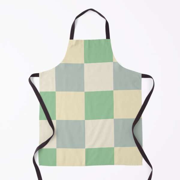 Item preview, Cottage core checkerboard op art, modern tile design in green and cream designed and sold by Freewheeling.
