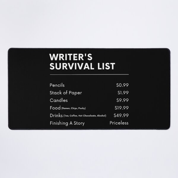 Item preview, Writer's Survival List designed and sold by TheKnightWriter.